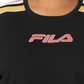 Fila Women's Clover Crewneck Logo Colorblocked Sweatshirt Black Size 3X