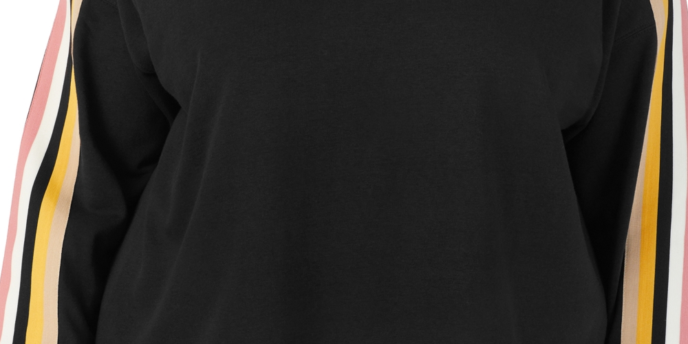 Fila Women's Clover Crewneck Logo Colorblocked Sweatshirt Black Size 3X