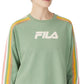 Fila Women's Clover Crewneck Logo Colorblocked Sweatshirt Green Size 3X