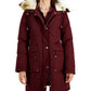 Sam Edelman Women's Faux Trim Hooded Down Parka Blue Size X-Small