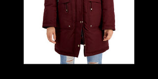 Sam Edelman Women's Faux Trim Hooded Down Parka Blue Size X-Small