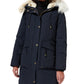 Sam Edelman Women's Faux Trim Hooded Down Parka Blue Size X-Small