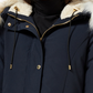 Sam Edelman Women's Faux Trim Hooded Down Parka Blue Size X-Small