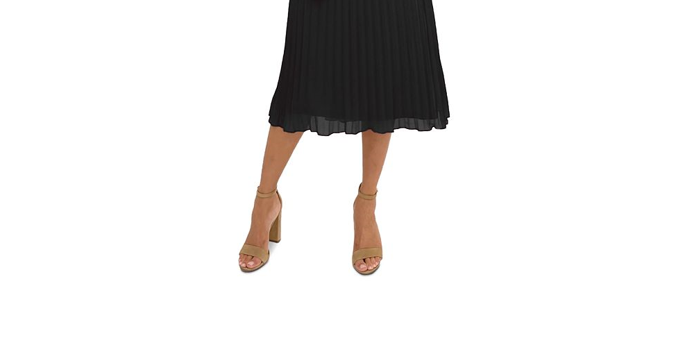 Sam Edelman Women's Sleeveless Pleated Midi Dress Black Size 4