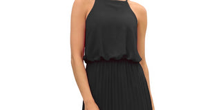 Sam Edelman Women's Sleeveless Pleated Midi Dress Black Size 4