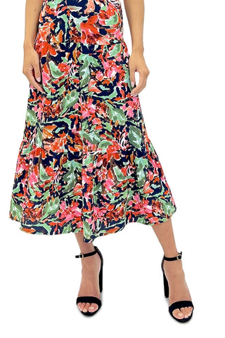 Sam Edelman Women's Floral Halter Neck Midi Dress Blue Size 8