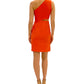 Sam Edelman Women's Cutout Side One Shoulder Sheath Dress Orange Size 8