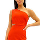 Sam Edelman Women's Cutout Side One Shoulder Sheath Dress Orange Size 8