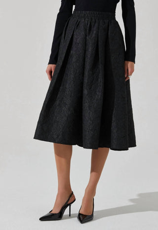 Astr - Andolina Jacquard Midi Skirt