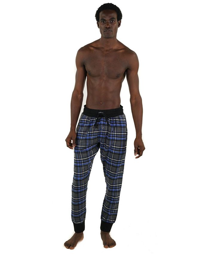 Members Only Men's Flannel Jogger Lounge Pant Gray Size Medium