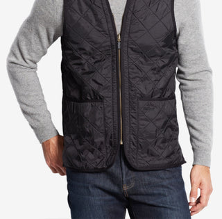 Barbour Men's Relaxed Fit Zip In Liner Vest Black Size Large