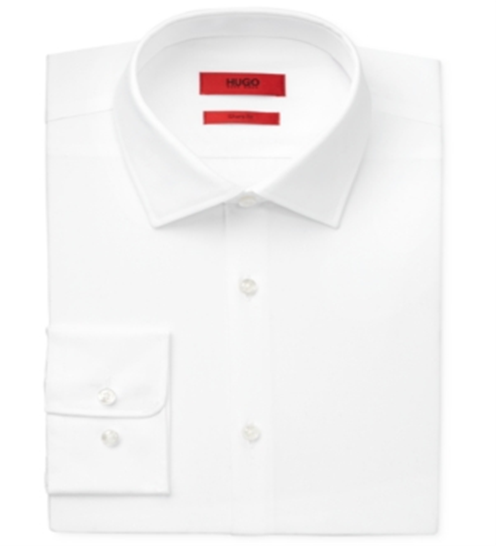 Hugo Boss Men's Slim Fit Solid Dress Shirt White Size 15.5X32X33