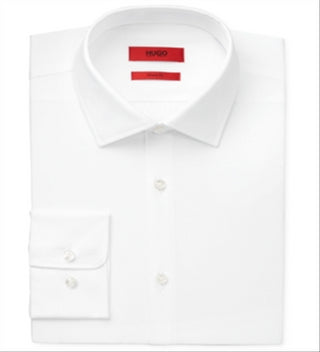 Hugo Boss Men's Slim Fit Solid Dress Shirt White Size 15.5X32X33