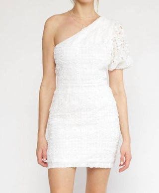 Entro - ONE SHOULDER EMBELLISHED DRESS