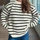 Striped Round Neck Long Sleeve Sweater