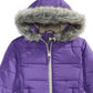 S Rothschild & Co Big Girl's Hooded Quilted With Faux Fur Trim Jacket Purple Size Medium