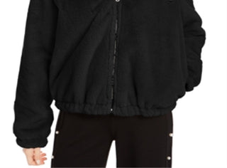 Maralyn & Me Junior's Reversible Cropped Hooded Faux Fur Coat Black Size XX-Large
