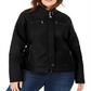 Maralyn & Me Junior's Faux Leather Moto Jacket Black Size 2X