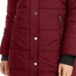 Maralyn & Me Junior's Faux Fur Trim Hooded Puffer Coat Maroon Size Medium