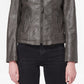 Maralyn & Me Junior's Layered Look Faux Leather Coat Gray Size X-Large