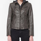 Maralyn & Me Junior's Layered Look Faux Leather Coat Gray Size X-Large