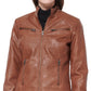 Maralyn & Me Junior's Faux Leather Jacket Brown Size Small