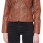 Maralyn & Me Junior's Faux Leather Jacket Brown Size Small