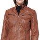 Maralyn & Me Junior's Faux Leather Jacket Brown Size Medium