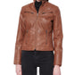 Maralyn & Me Junior's Faux Leather Jacket Brown Size Medium