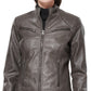 Maralyn & Me Junior's Faux Leather Jacket Gray Size X-Small