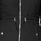 Maralyn & Me Junior's Faux Trim Hooded Puffer Coat Black Size Medium