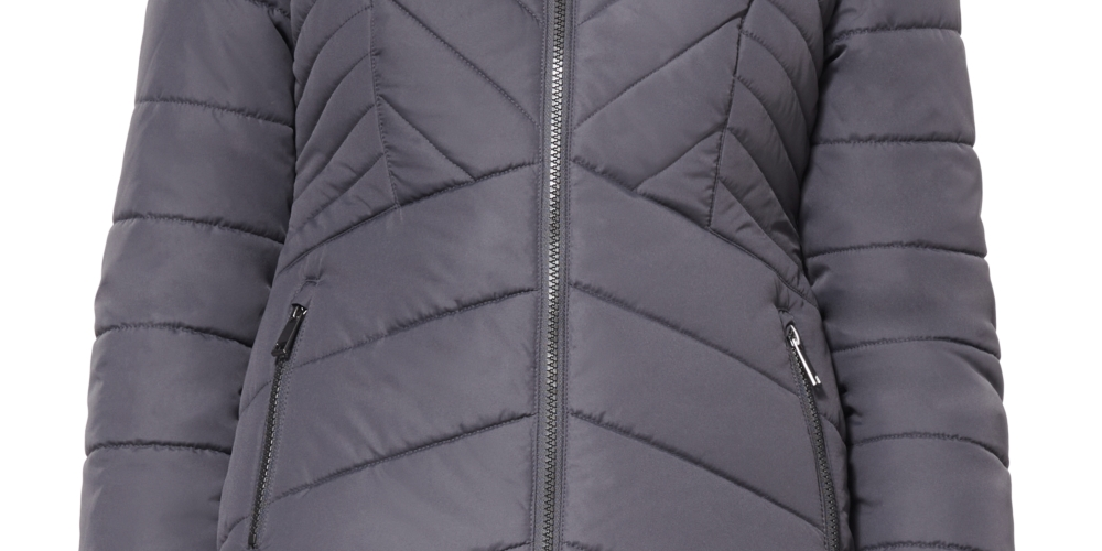 Maralyn & Me Junior's Faux Fur Trim Hooded Puffer Coat Gray Size Large