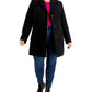 Maralyn & Me Women's Single Breasted Reefer Coat Black Size 3X
