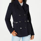 Maralyn & Me Women's Double Breasted Peacoat Black Size Small