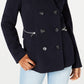 Maralyn & Me Junior's Double Breasted Peacoat Blue Size XX-Large
