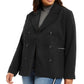 Maralyn & Me Juniors' Double Breasted Peacoat Black Size 1X