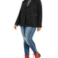 Maralyn & Me Juniors' Double Breasted Peacoat Black Size 1X