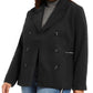 Maralyn & Me Junior's Double Breasted Peacoat Black Size 3X