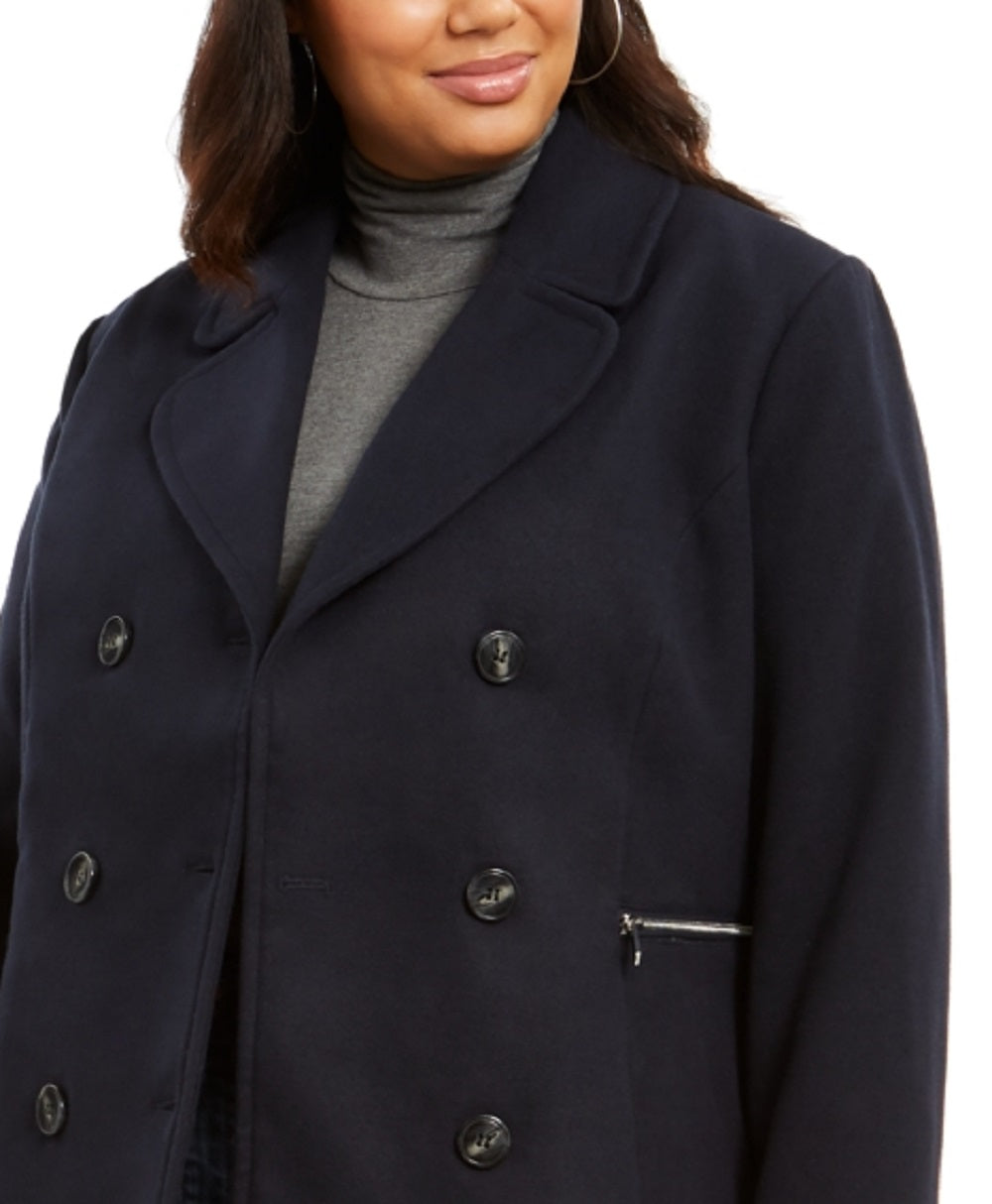 Maralyn & Me Junior's Double Breasted Peacoat Blue Size 3X