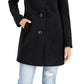 Maralyn & Me Junior's Single Breasted Reefer Coat Black Size XX-Large