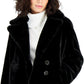 Maralyn & Me Junior's Reversible Faux Fur Coat Black Size Small