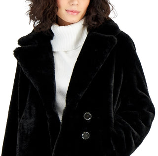 Maralyn & Me Junior's Reversible Faux Fur Coat Black Size Small