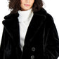 Maralyn & Me Junior's Reversible Faux Fur Coat Black Size Medium