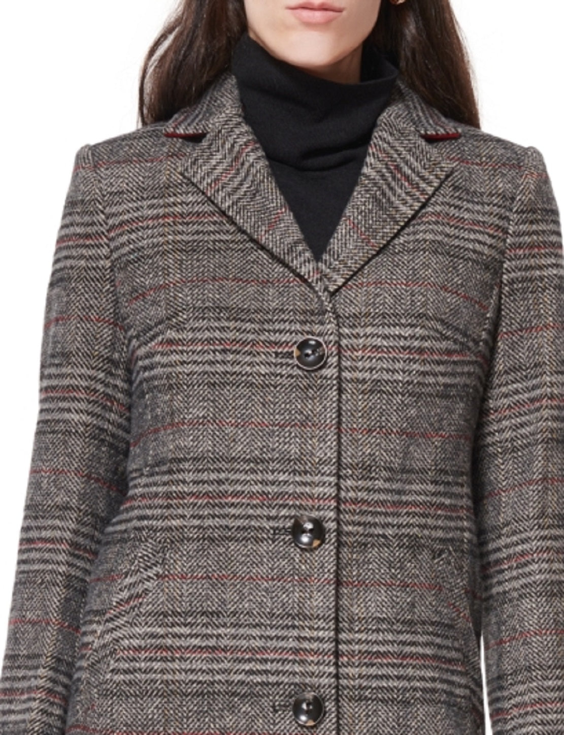 Maralyn & Me Junior's Single Breasted Reefer Coat Black Size Small