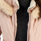 Maralyn & Me Junior's Faux Trim Hooded Puffer Coat Pink Size Large