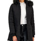 Maralyn & Me Junior's Cozy Collar Faux Fur Hood Puffer Coat Black Size Medium