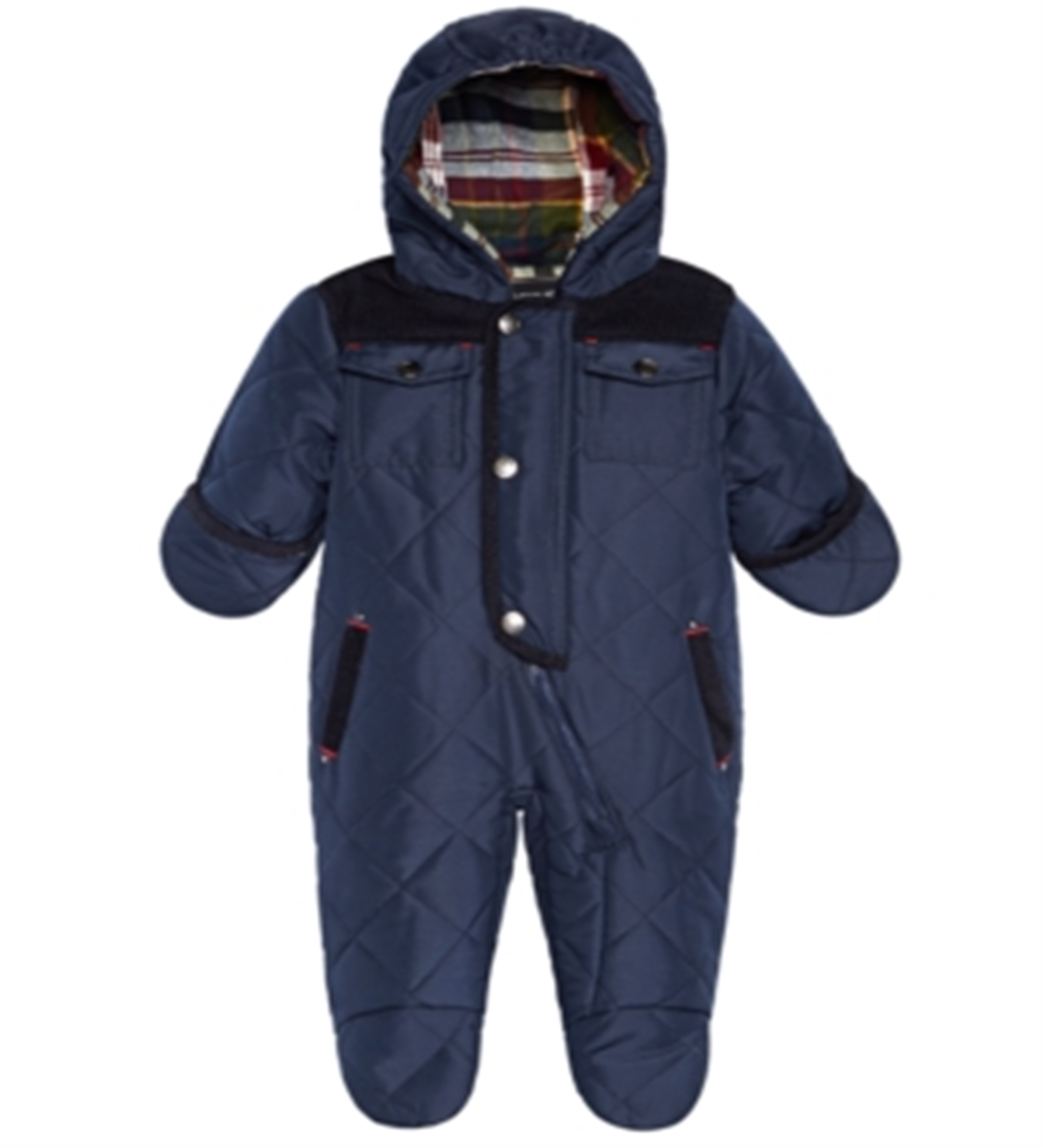 S Rothschild & Co Baby Boy's Hooded Quilted Footed Pram Blue Size 9 MOS