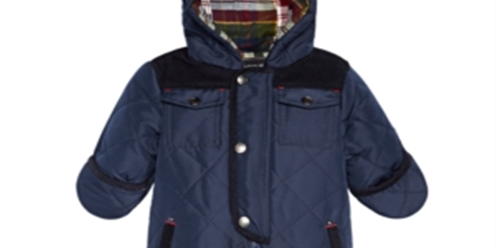 S Rothschild & Co Baby Boy's Hooded Quilted Footed Pram Blue Size 9 MOS