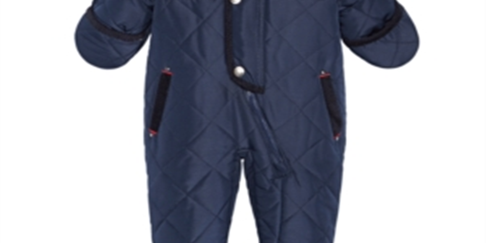 S Rothschild & Co Baby Boy's Hooded Quilted Footed Pram Blue Size 9 MOS