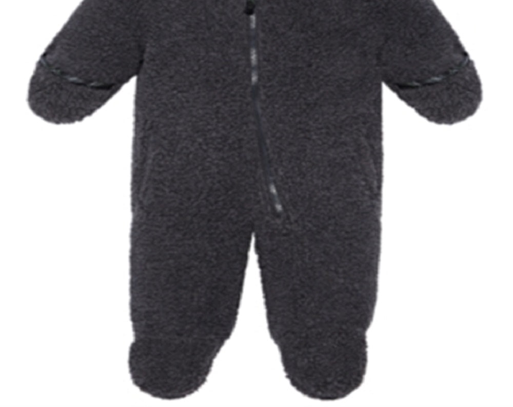 S Rothschild & Co Infant Boy's Faux Sherpa Footed Pram Hooded Gray Size 9MOS
